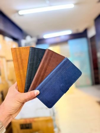 Flip Cover Case | Leather Finish | Inside Pockets & Inbuilt Stand