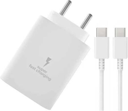 25W Type-C Charger with Cable Compatible with Samsung-Galaxy S/A/M/F/Z Series | Super Fast Charger Cable for S23/S22/S21/21 fe/S20/M14 5G/M34/M54/M53 5g/M33/M13/A34/A54 5G (White)