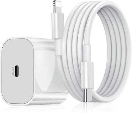20W Original (Mfi-Certified) Charger&Cable Compatible With Iphone 14/14Plus/14Pro/14Promax 13/13Pro/13Promax 12/12Pro/12/11/X/Xr Series (White)
