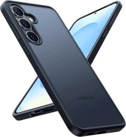Enflamo Matte Shockproof Back Case Cover for Samsung Galaxy S25 Plus | Non-Yellowing and Camera Bump Protection (Black)